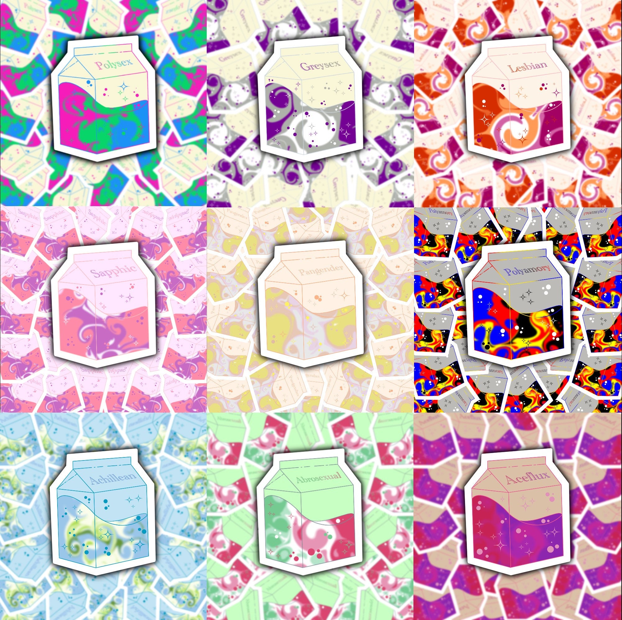 Pride Milk Part 2 Polysexual Lesbian Greysexual Sapphic | Etsy