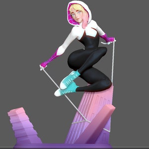 Spiderman across the spiderverse gwen stacy 3d print stl file
