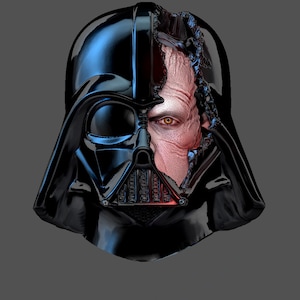 DARTH VADER anakin damaged helmet custom head for figure 3d print stl file