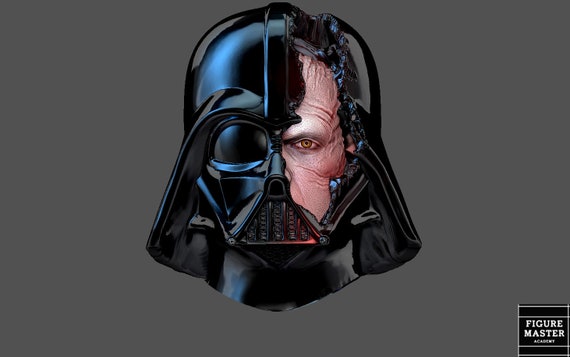 DARTH VADER Anakin Damaged Helmet Custom Head for Figure 3d - Etsy ...