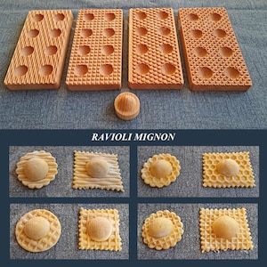 NEW !! Ravioli MIGNON. 8 cavities. Do it Fast and Simple! Equipped with pestle. Raviolo 4x4 cm, stuffed 2,5 cm.