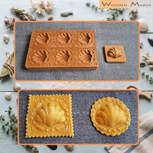 Mediterraneo Ravioli Stamp, 6-Cavity Beech Wood Pasta Mold