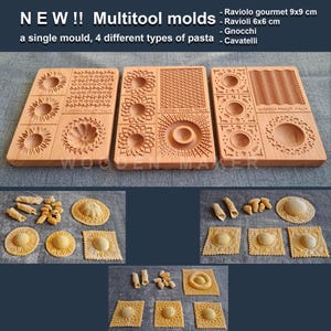 NUOVO!! stampi multifunzione. Fallo in modo semplice e veloce!  Prepara ravioli, ravioli gourmet, gnocchi, cavatelli. TUTTO in UNO!!