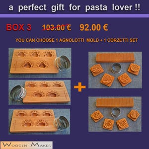 GIFT BOX 3. A nice idea for an original gift for pasta lovers. Set of two molds at a special price!