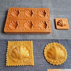 Stampo per ravioli "MEDITERRANEO" 6 cavità. Fallo veloce e semplice. Con pestello. Dimensioni ravioli 6,5x6,5 cm, diametro 6 cm