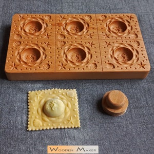Stampo per ravioli  " MARE NOSTRUM". 6 cavità. Fallo veloce e semplice! Con pestello. Raviolo 6x6 cm, ripieno 3 cm
