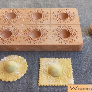 Floral Embossed Beech Wood Ravioli Mold – 6 Cavity With Pestle - Etsy