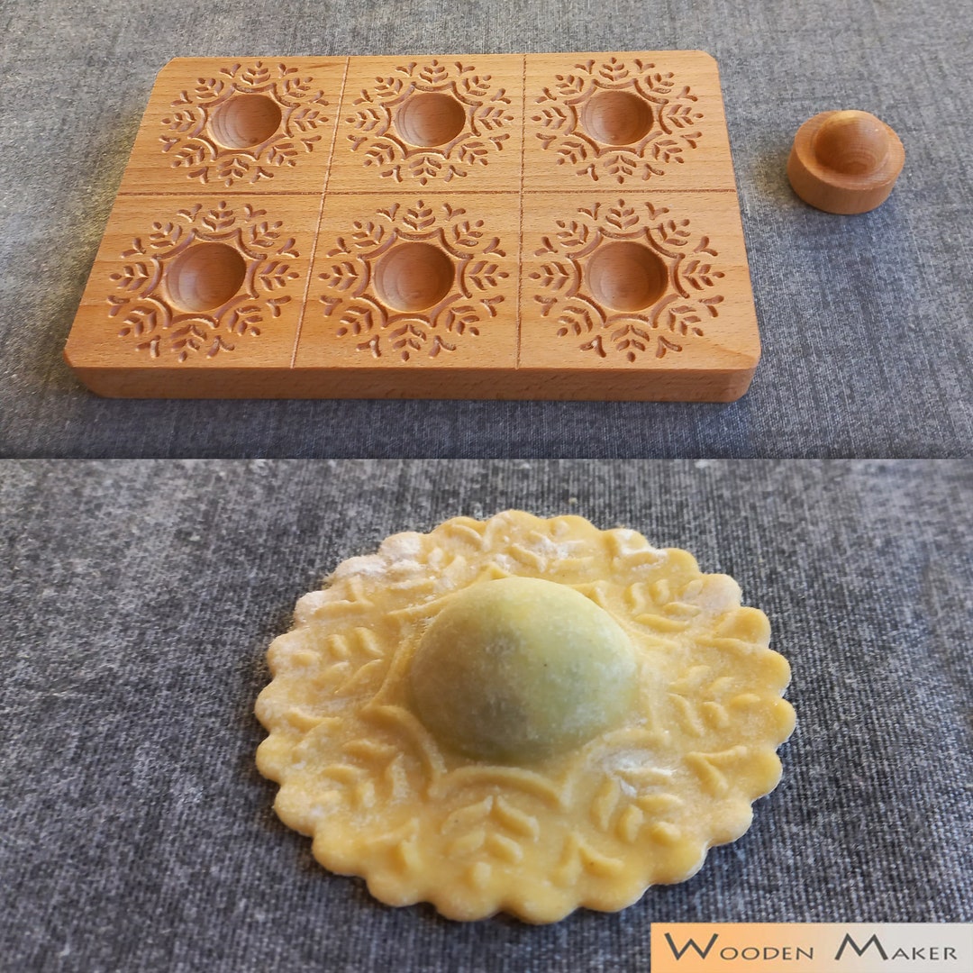 Floral Embossed Beech Wood Ravioli Mold – 6 Cavity With Pestle - Etsy