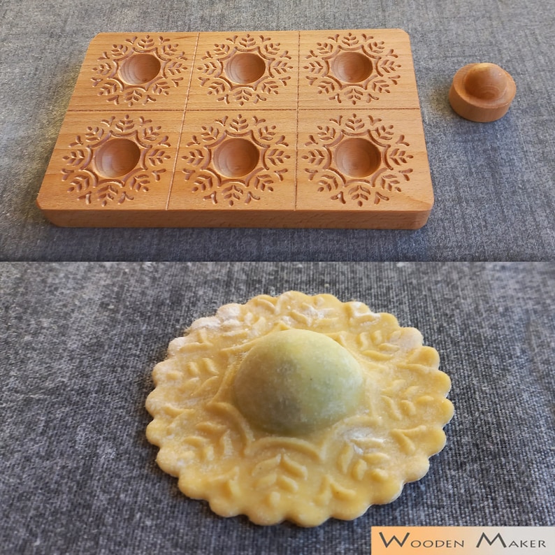 Floral Embossed Beech Wood Ravioli Mold – 6 Cavity With Pestle - Etsy
