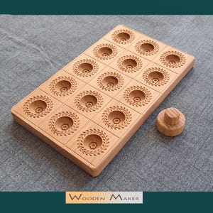 Large Wooden Ravioli Stamp, 15 Cavity Pasta Maker with Pestle