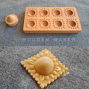 Ravioli MIGNON  " MARGHERITA". 8 cavità. Fallo veloce e semplice! Con pestello. Raviolo 4x4 cm, ripieno 2,5 cm