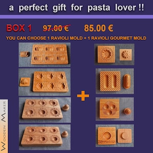 GIFT BOX 1. A nice idea for an original gift for pasta lovers. Set of two molds at a special price!