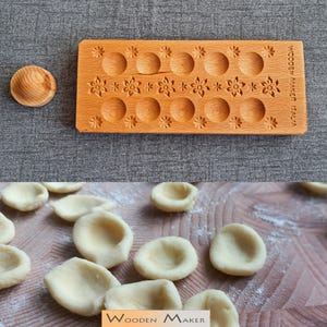ORECCHIETTE Mod. "PRIMAVERA". Stampo in legno per realizzare orecchiette. Stampo 22x9 cm