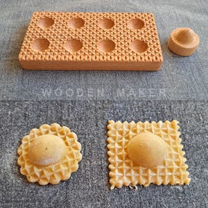 Ravioli MIGNON  &quot; STELLINE&quot; mold. 8 cavities. Do it Fast and Simple! Equipped with pestle. Raviolo 4x4 cm, stuffed 2,5 cm.