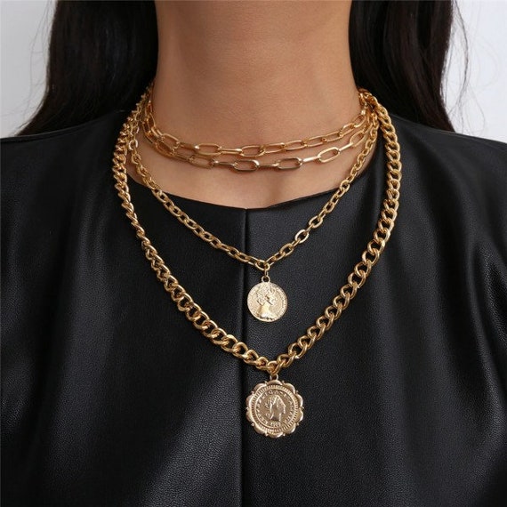 Layer Necklace Set Skinny Rope Chain 
