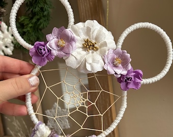 Floral Minnie Mouse Dreamcatcher | Dreamcatcher | Nursery Decor | Girl Room Decor | Disney Decor | Minnie Mouse Decor | Minnie Mouse Hanging