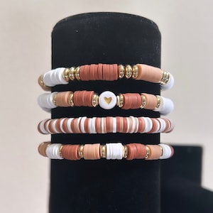 Brown and Gold Bracelet Set | Bracelet Stack | Heishi Bracelet | Friendship Bracelet | Beaded Bracelet | Bracelet Set | Custom Bracelet