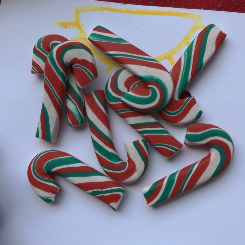 Candy Cane Stud stud earrings polymer clay handmade hand crafted jesus festive Christmas Collection