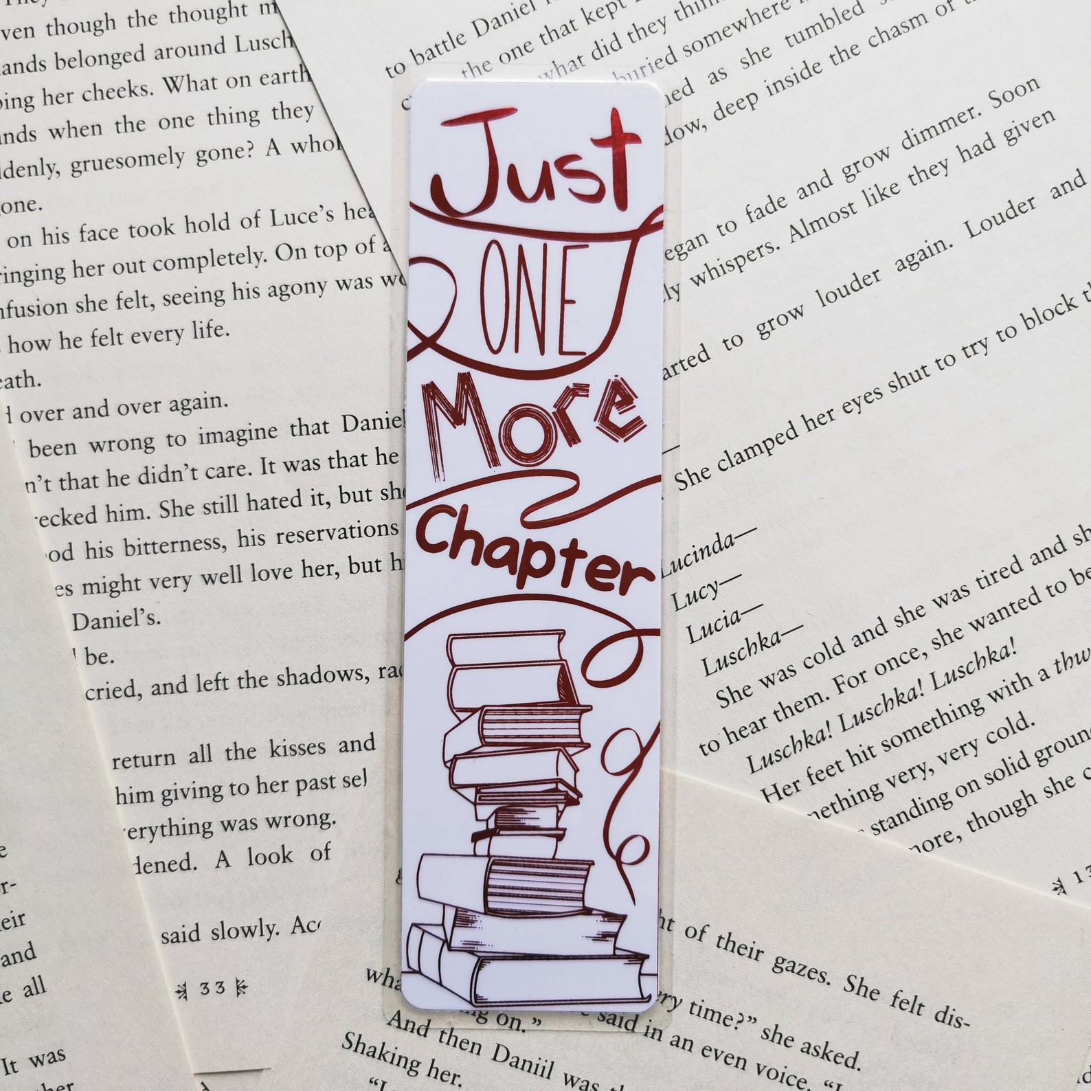 Just One More Chapter Foil Laminated Bookmark Etsy