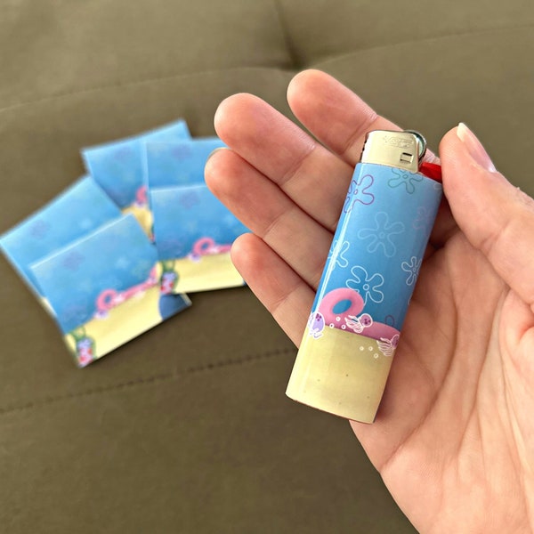 Bikini Bottom Inspired Lighter Wrap Sticker - Smoking Accessories - Spongebob Aesthetic Sticker Art