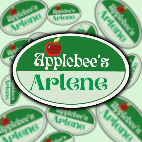 Arlene From Applebee's Nametag Sticker - Grown Ups Movie Sticker Art