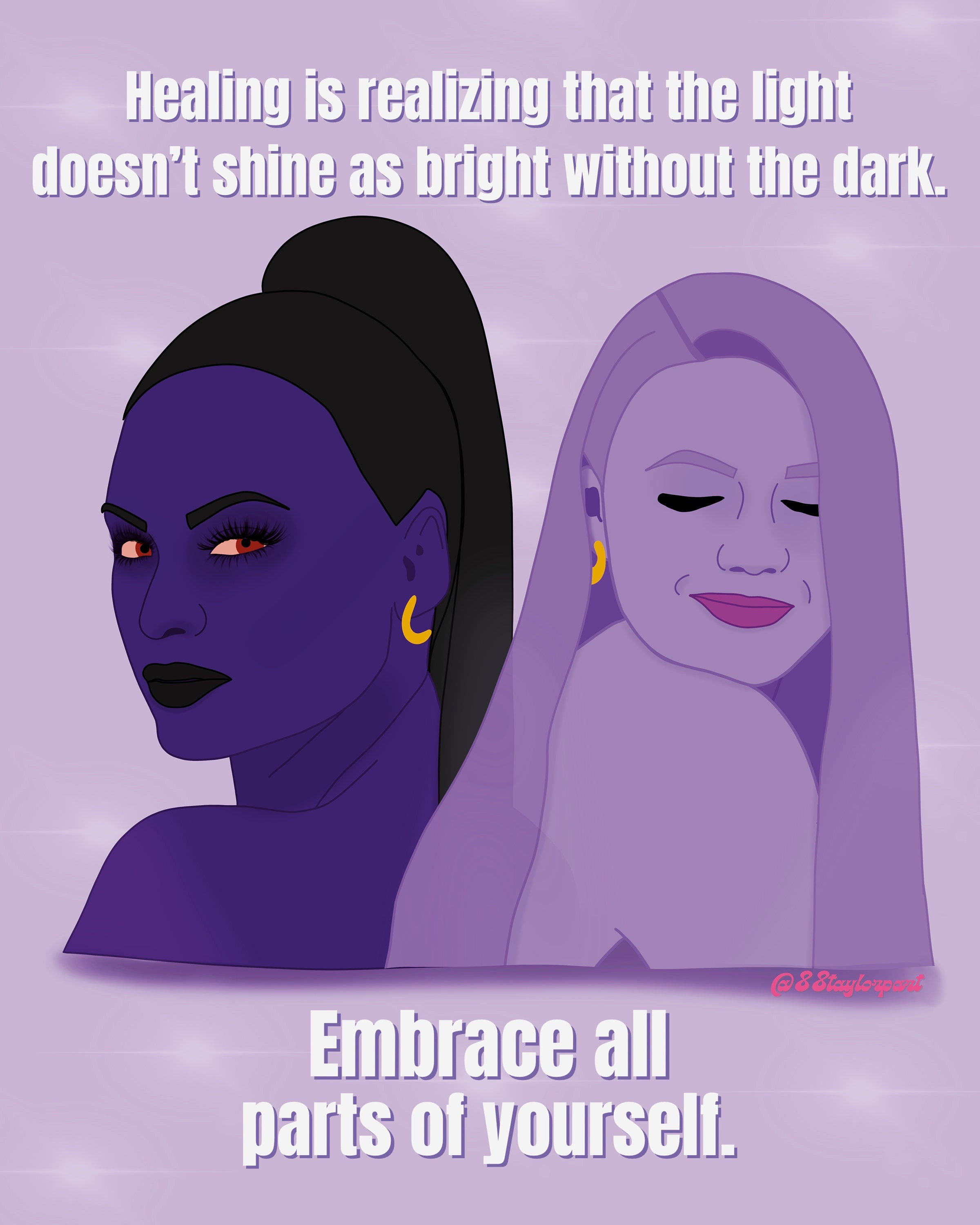 Shadow Love Self Love Art Shadow Work Art Spiritual Art Etsy