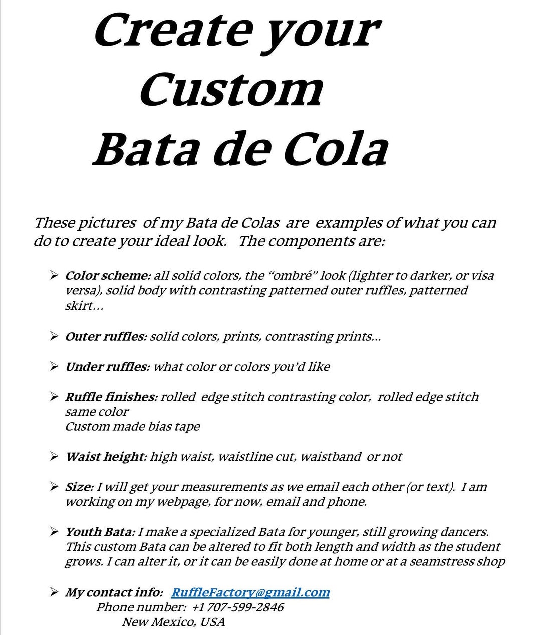 How to Design and Order a Custom Bata De Cola Etsy