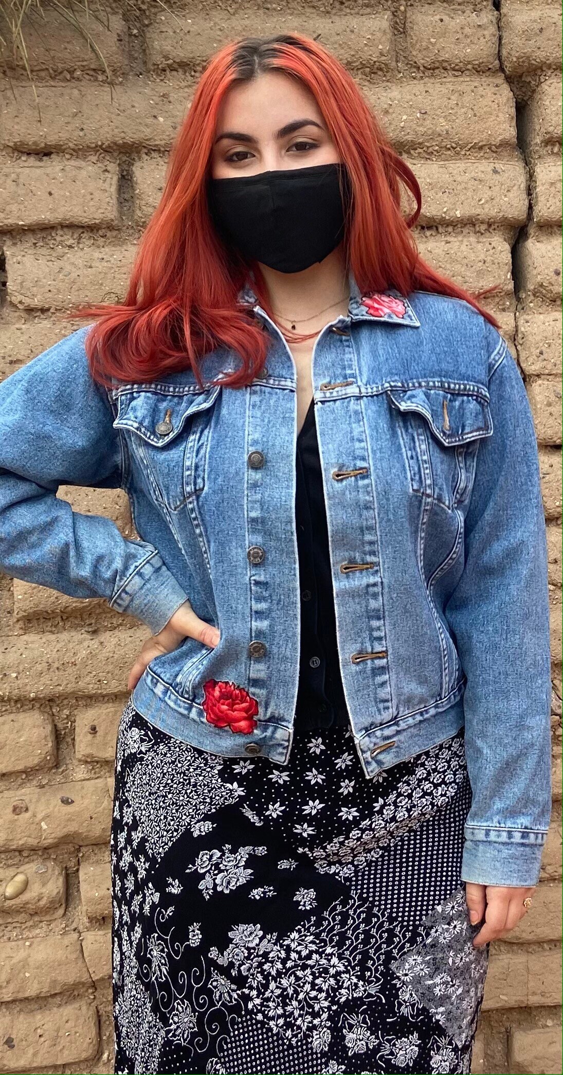 Vintage Denim Jacket: Virgin De Guadalupe Appliqué & Swarovski Crystals ...