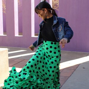 Mint Green Flamenco costume Bata de Cola image 3