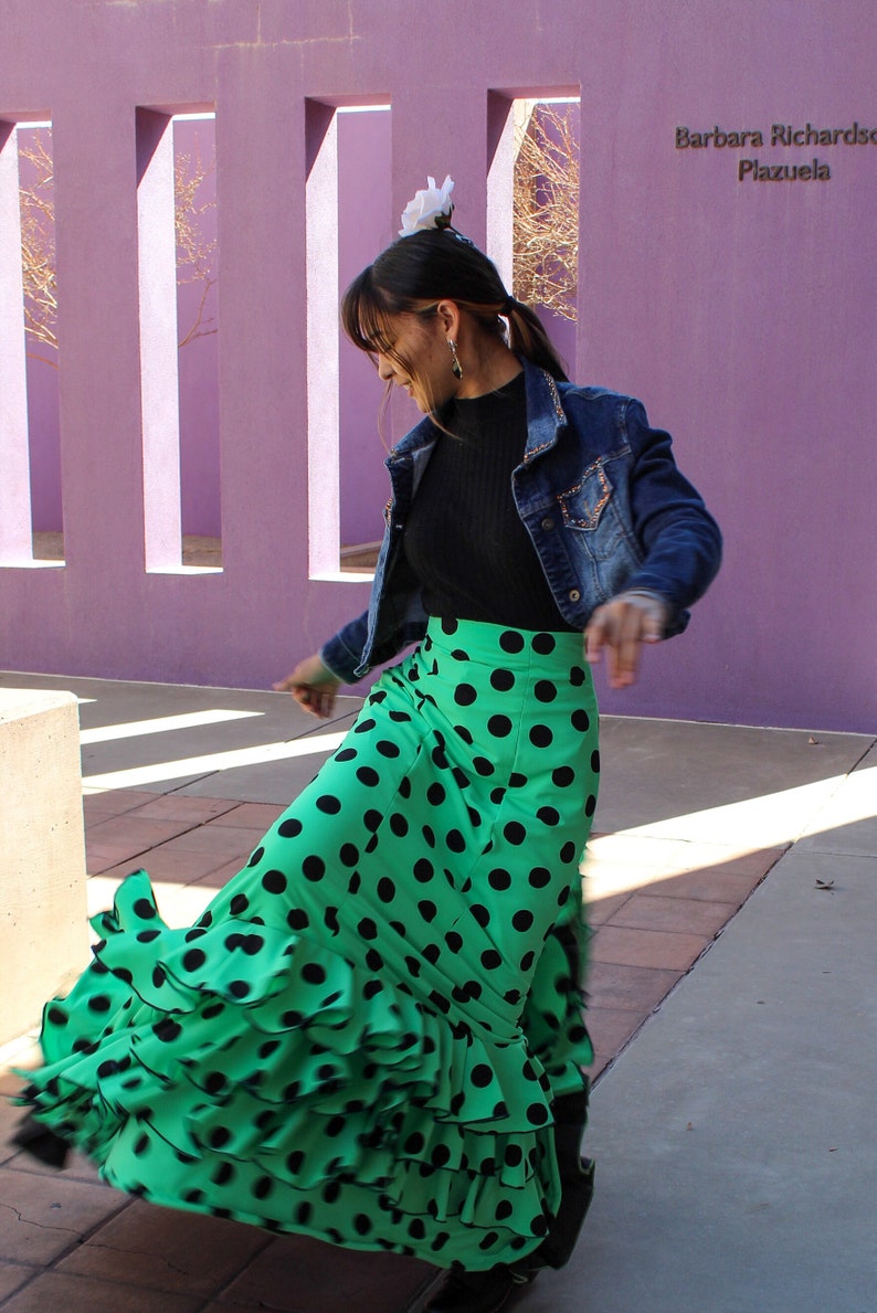 Mint Green Flamenco costume Bata de Cola image 3