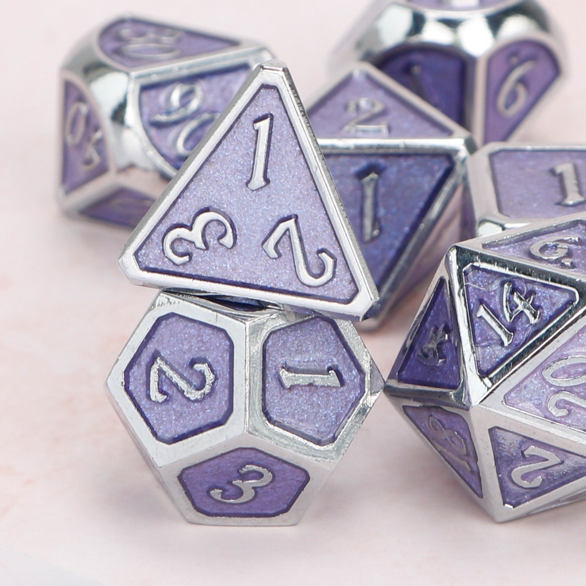 DND dice dragon dice set Solid Metal Polyhedral D&D Dice Etsy