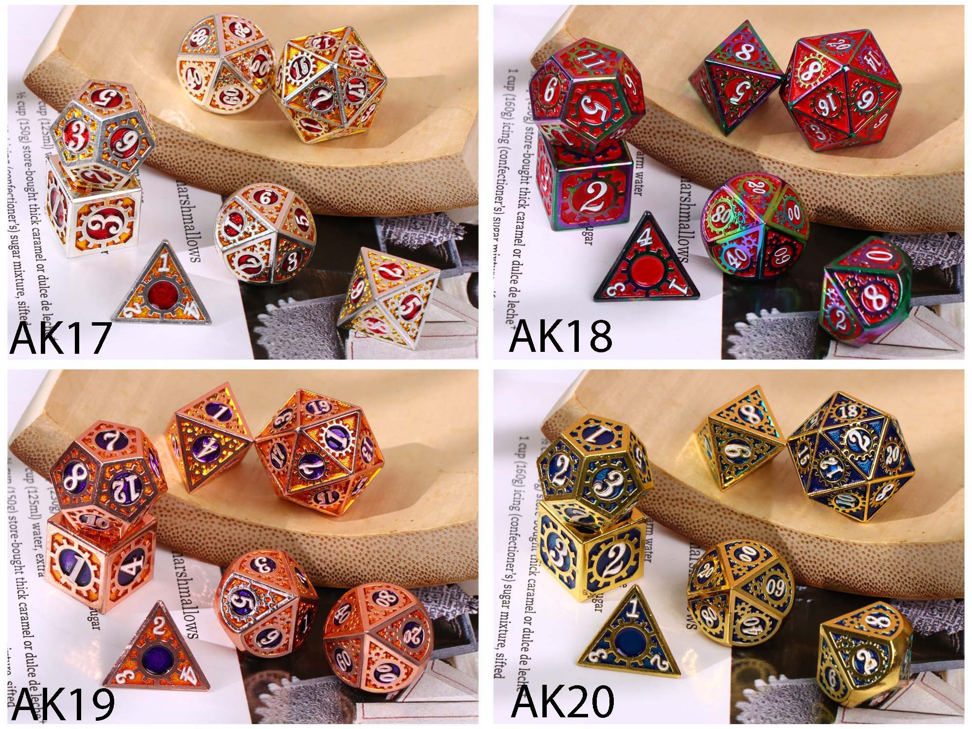 Metal Dnd Dice Polyhedral Dnd Dice Metal D&d Dice Set Etsy