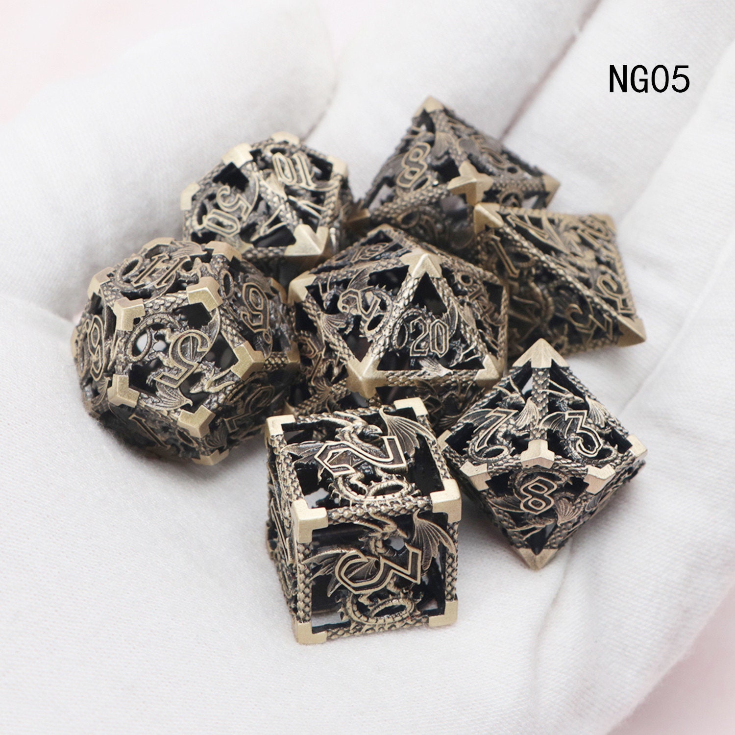Mechanical Style Hollow Metal Dice DnD hollow dice set Etsy