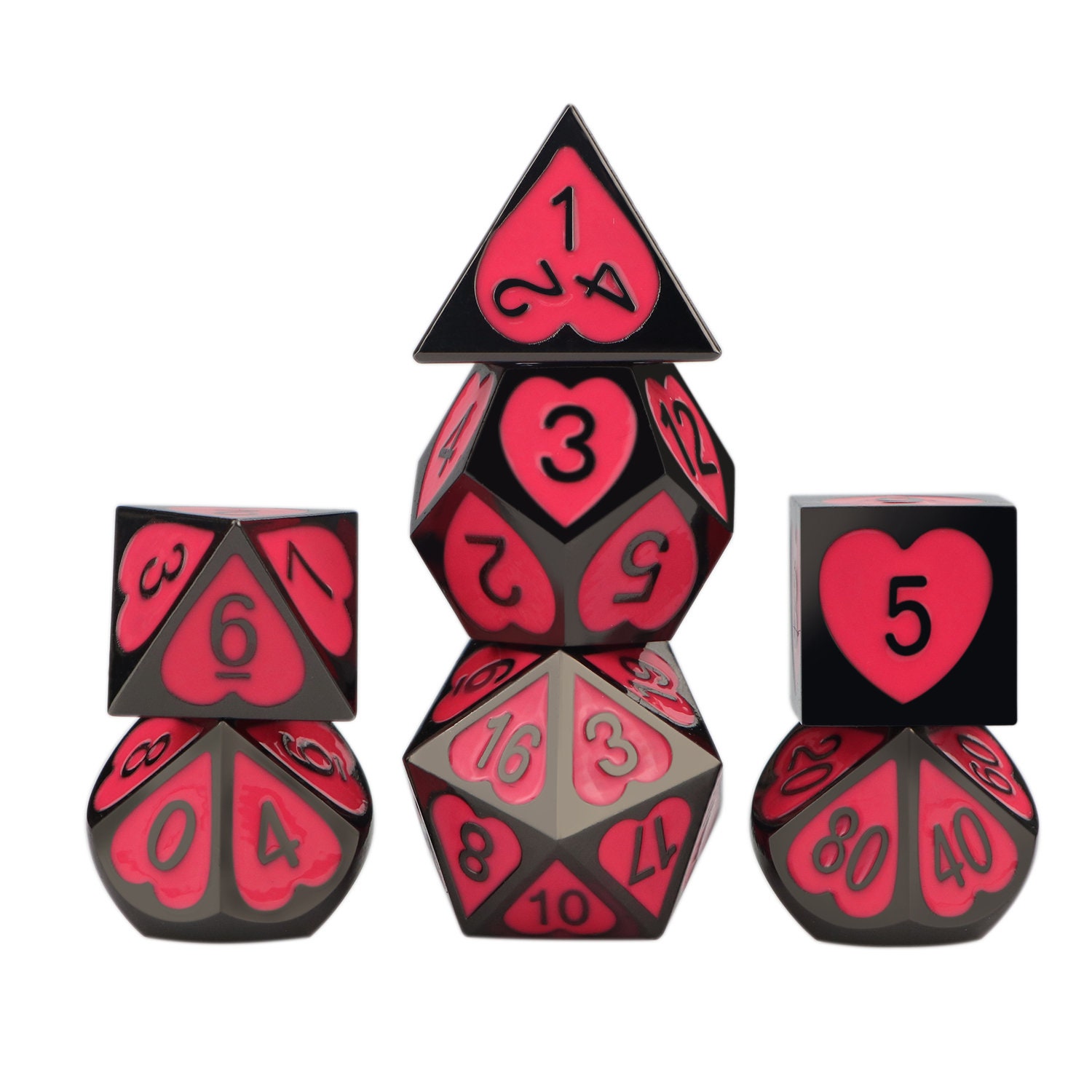 D&d heart dice setDND Metal Dice rpg dnd love diceMetal Etsy