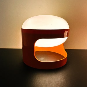 Joe Colombo Kartell Lamp KD28 in orange, c. 1960