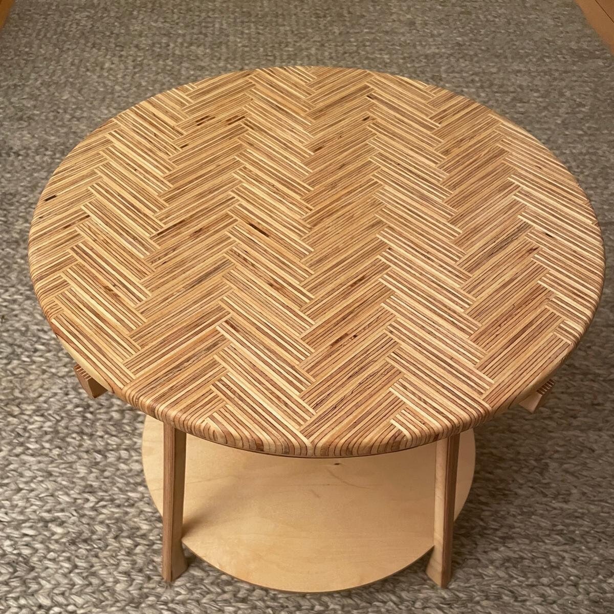 Côté Herringbone Rond Contemporain/Table Basse