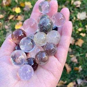 Mini Crystal Spheres, Amethyst, Quartz, Rutilated Quartz, Smoky Quartz, Garden Quartz