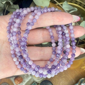 Natürliche Lepidolith Kristall Armband, Lepidolith, Kristall Schmuck, Kristalle