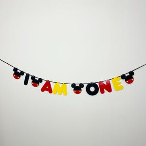 Custom Mickey Mouse Style Party Banner An age Birthday Bunting