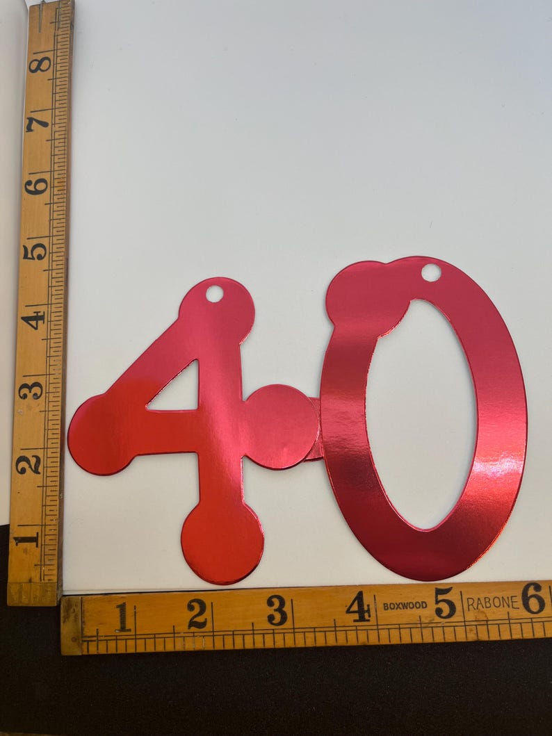Ruby Wedding Party Banner (5 sets of numbers) 40th Anniversary image 3
