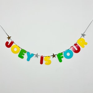 Boys Personalised Birthday Banner Single Name and Age 1st, 2nd, 3rd, 4th, 5th 6th