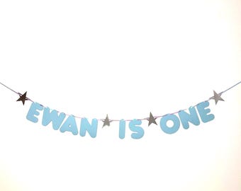 Custom Boys Name & Age, Party Decoration Banner Bunting