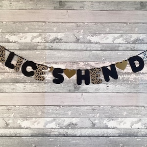 Leopard Print Personalised Hen Party Banner (any name)