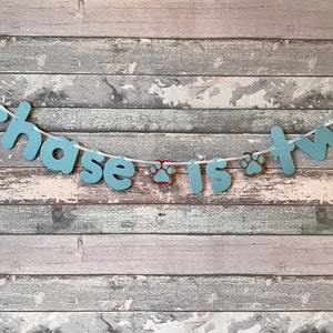 Dogs Cute Birthday Banner Pale Blue (any name and age)