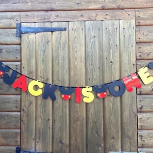 Mickey Mouse Style Party Banner (Any single Name and Age)