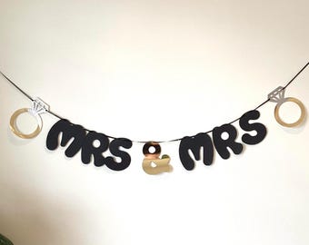Mrs & Mrs Same Sex Marriage Banner Party Wedding Bunting