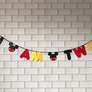 Mickey Mouse Style Party Banner (Any Age) 1st, 2nd, 3rd, 4th, 5th