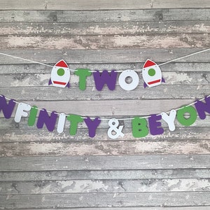 Buzz Lightyear Themed Two Infinity and Beyond Toy Story Banner