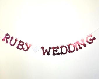 Ruby Wedding Anniversary Party Banner 40 years Bunting