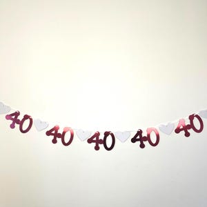 Ruby Wedding Party Banner (5 sets of numbers) 40th Anniversary